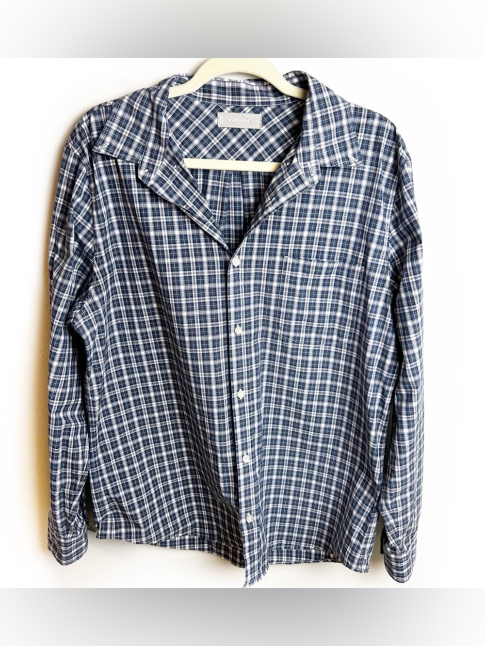 Everlane Men's Medium slim 100% cotton shirt plaid casual button-down size: XL
